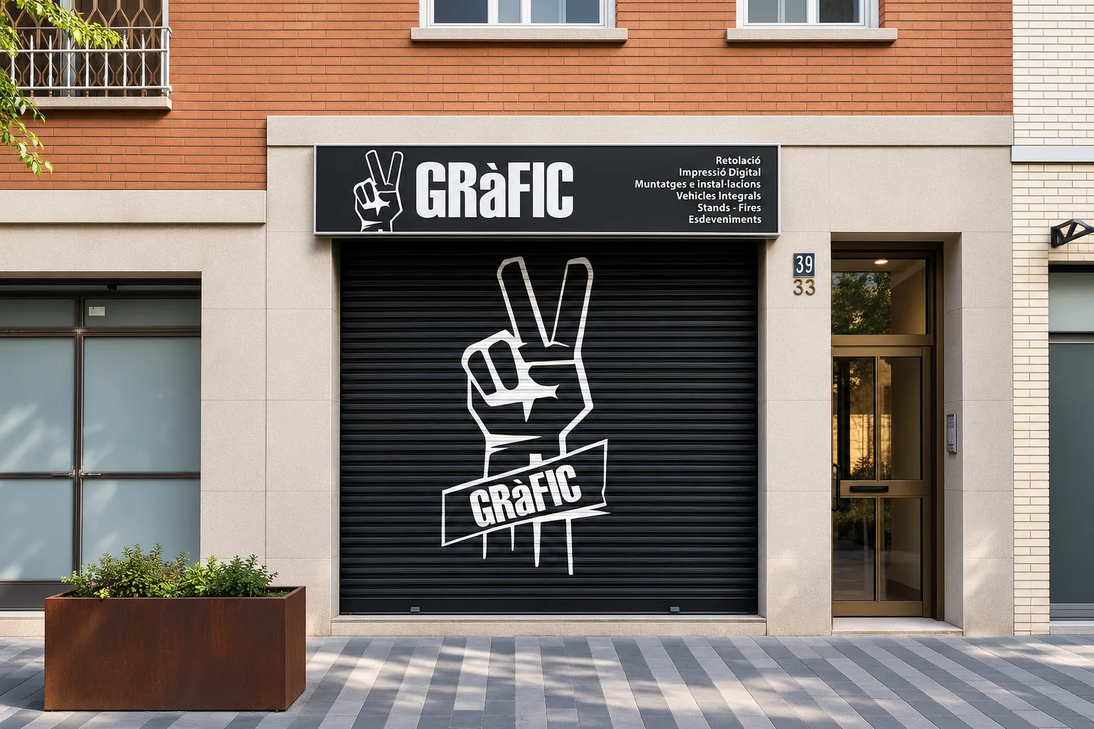 Fachada del taller de VGRÀFIC en Cornellà de Llobregat